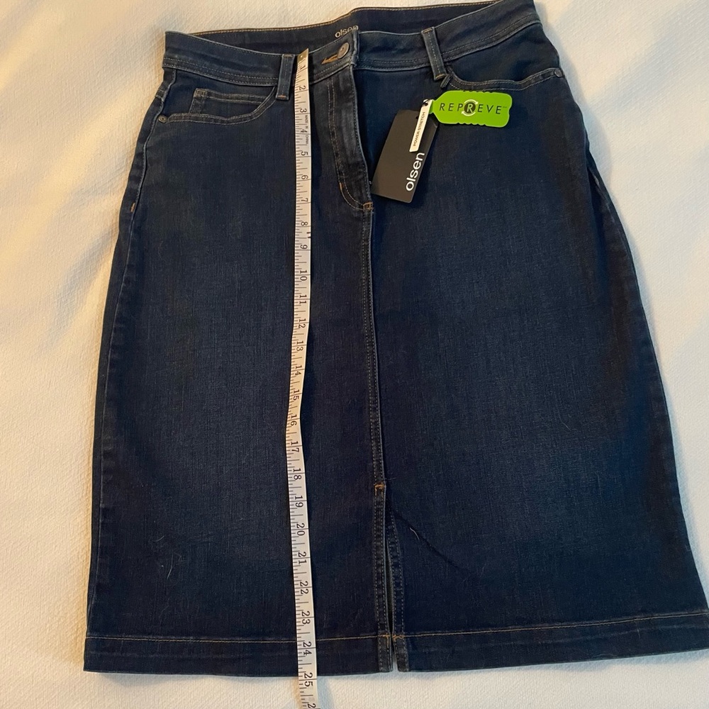 Olsen Dark Blue Denim Pencil Skirt